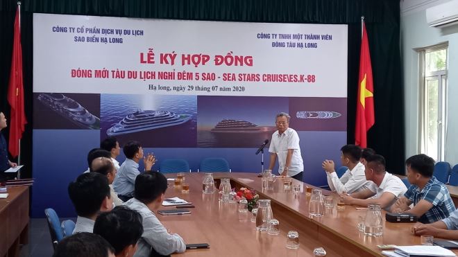 Chủ tịch Công ty CP dịch vụ du lịch Sao Biển Hạ Long phát biểu